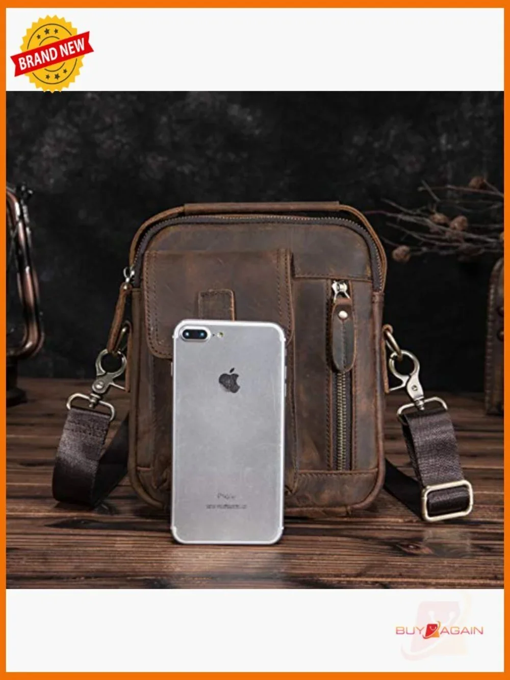 Genuine Leather Messenger Bag for Tablet Laptop